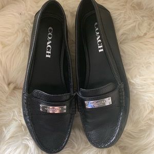 NWOT- COACH Fredrica black leather flats